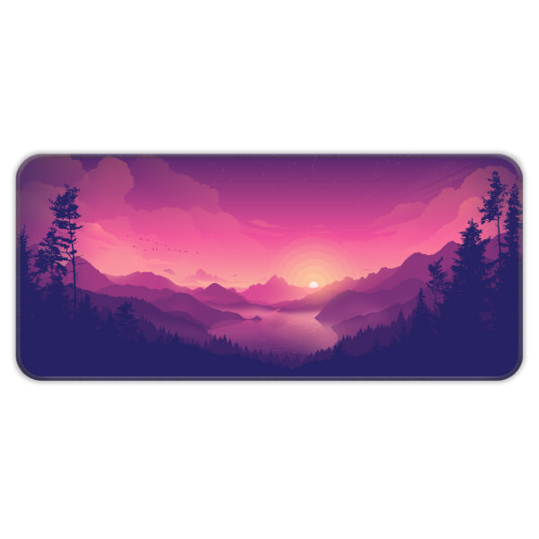 Pink Mountains Landscape - E-XL Size Mousepad
